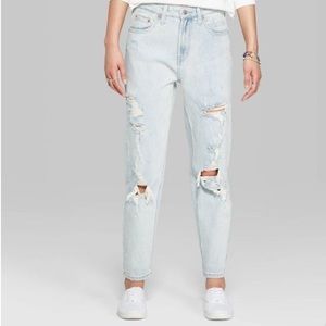 Wild Fable Distressed Mom Jeans Light Wash